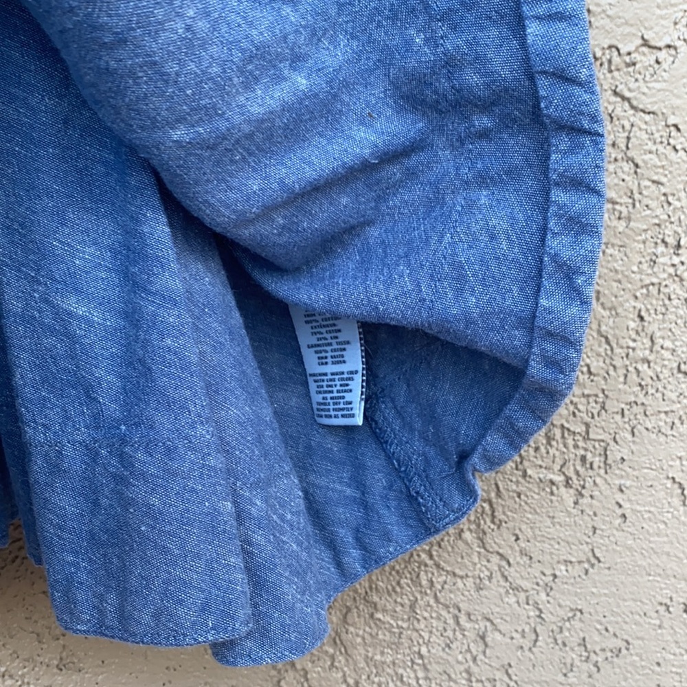 Kimichi Blue Chambray Spaghetti Strap Dress with Pockets L - Picture 5 of 11